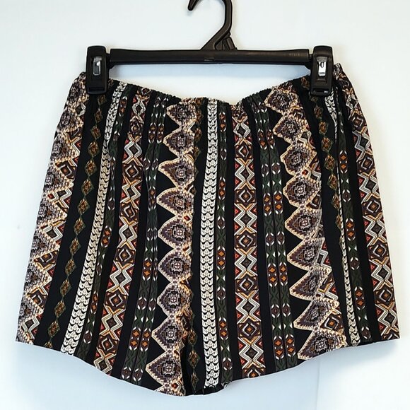 Fun, Lightweight, BOHO Southwestern Print Shorts New Mexico Indigenous Style 2 - Picture 1 of 3
